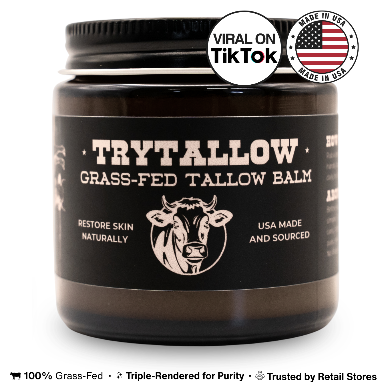 TryTallow™️ Wrinkle and Acne Fighting Tallow Balm 4oz